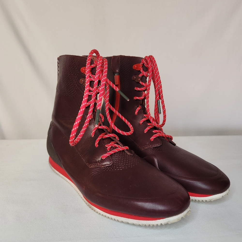 Nike Sunburst High Top Burgundy Shoes, Size 8.5,